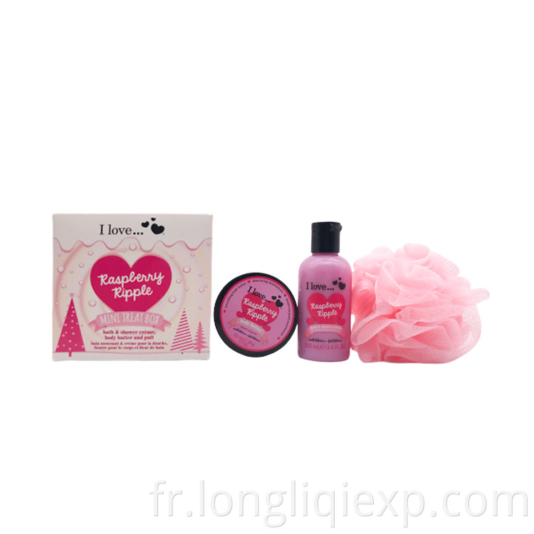 Mini crème douche bain ondulation framboise 100 ml Beurre corporel nourrissant 50 ml